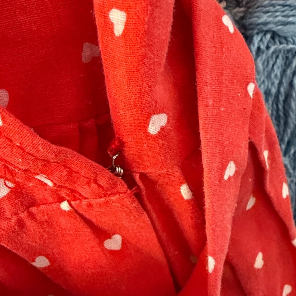 Dainty Heart Print Handmade Wrap Dress Small - Picture 6 of 9